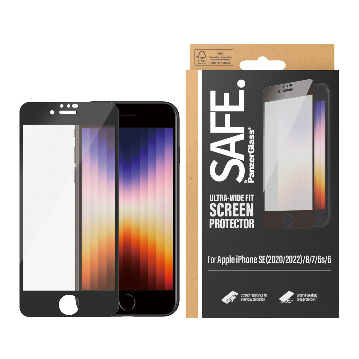 SAFE. by PanzerGlass® Screen Protector iPhone 8 | 7 | 6 | 6s | SE (2020/2022) | Edge-to-Edge